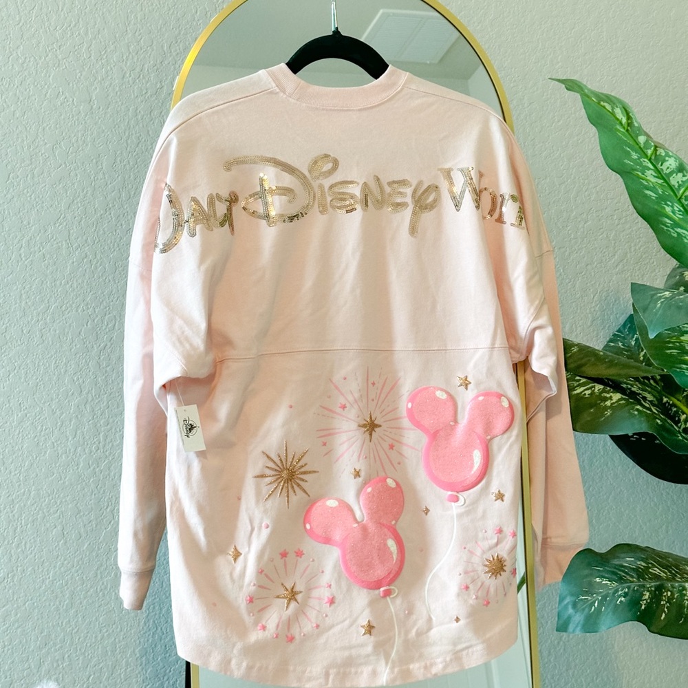 Disney World Pink Balloon Jersey Sweatshirt in XS - NWT